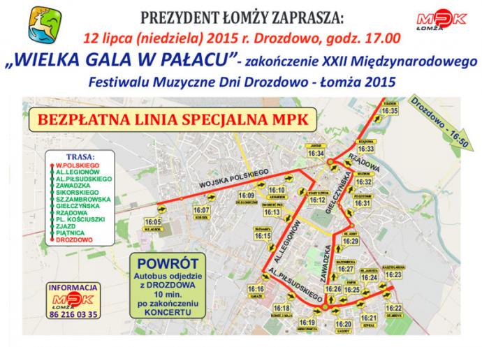 Festiwalowy rozkład jazdy MPK Łomża