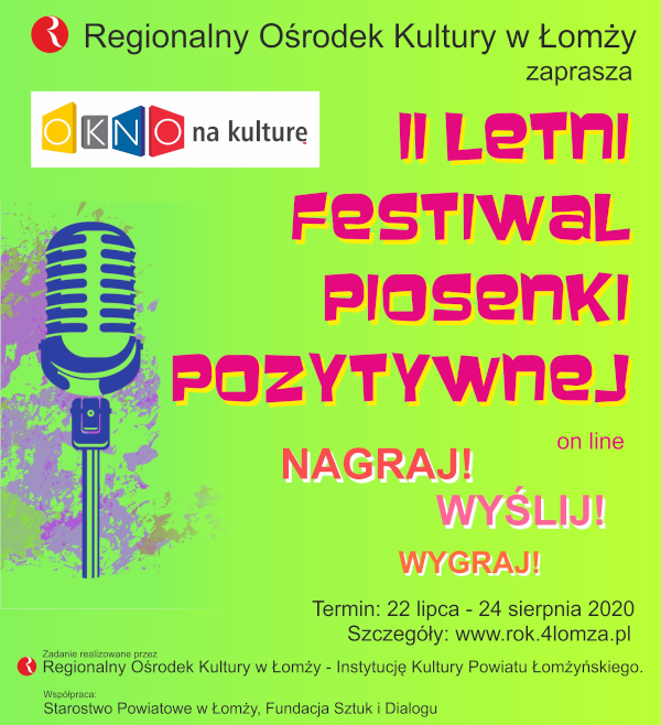 II Letni Festiwal Piosenki Pozytywnej - on line.