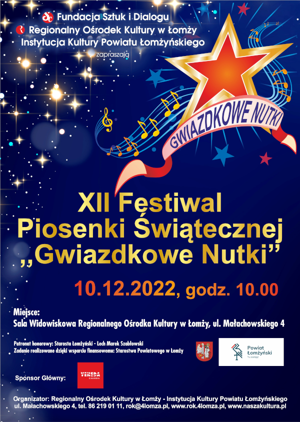 Kolejność występów - XII Festiwal Piosenki Świątecznej - Gwiazdkowe Nutki 2022